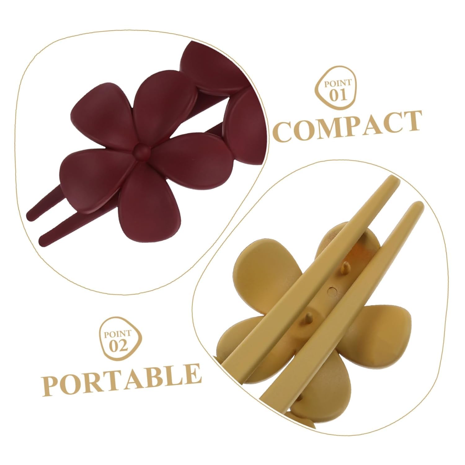 Zibuyu Floral Decorative Resin Hair Clips for Women with 4.3 in Hold | 4 Count Set
