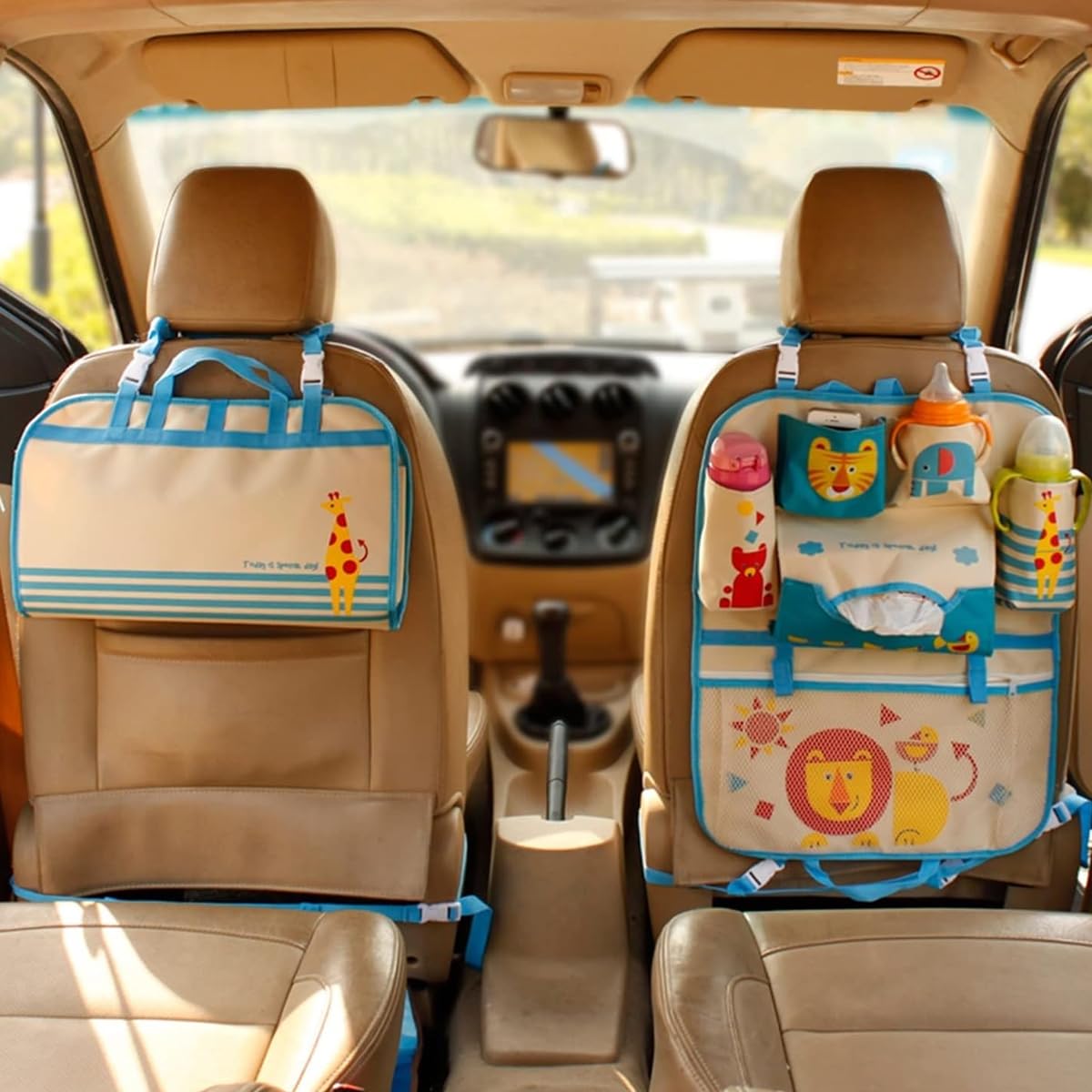 STHIRA Car Back Seat Organizer for Auto Storage with Multi Pockets and 43 x 53cm Oxford Fabric | Kids and Family Use