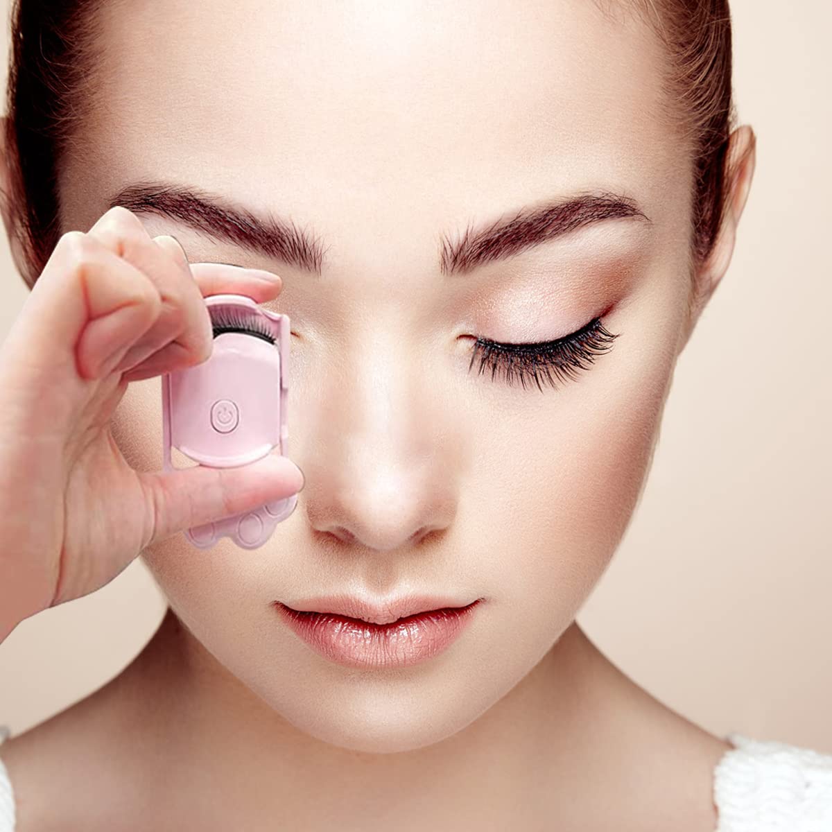 MAYCREATE Heated Eyelash Curler for Women with 2 Temperature Modes and USB Rechargeable Design