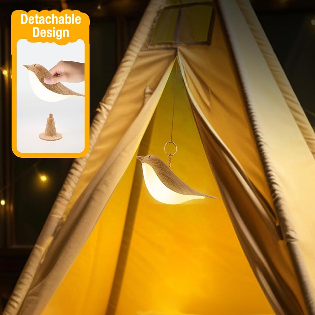 Verilux Desk Lamp for Home Decor with 1800mAh USB Rechargeable Battery | 3 Color LED Bird Aromatherapy Light