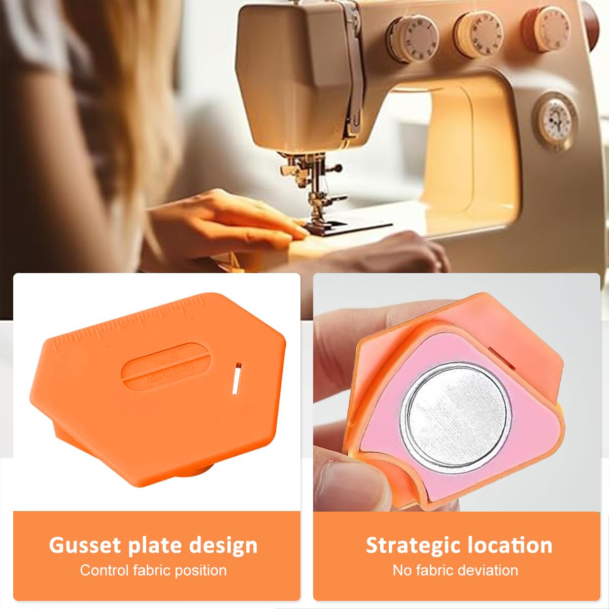 HASTHIP Sewing Guide for Quilting Precision featuring Magnetic Polygonal Seam Locator 2PCS