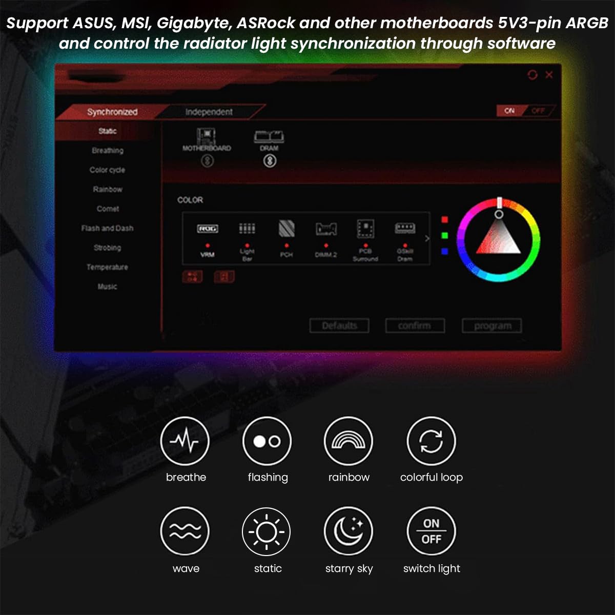 Verilux® ARGB and PWM Fan HUB, 10 Ports for Addressable RGB Lighting, 1 to 6 Multi Way backplane Splitter 5V/3PIN Case Fan Hub Adapter, 3-Pin PC PWM Fan Hub CPU Cooling HUB Controller Fan Hub Splitter