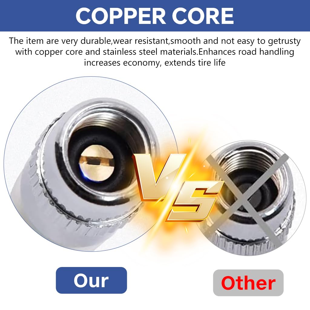 ZIBUYU Car Tire Pressure Monitor Valve Stem Caps Sensor Indicator Set 8 pcs for Vehicles