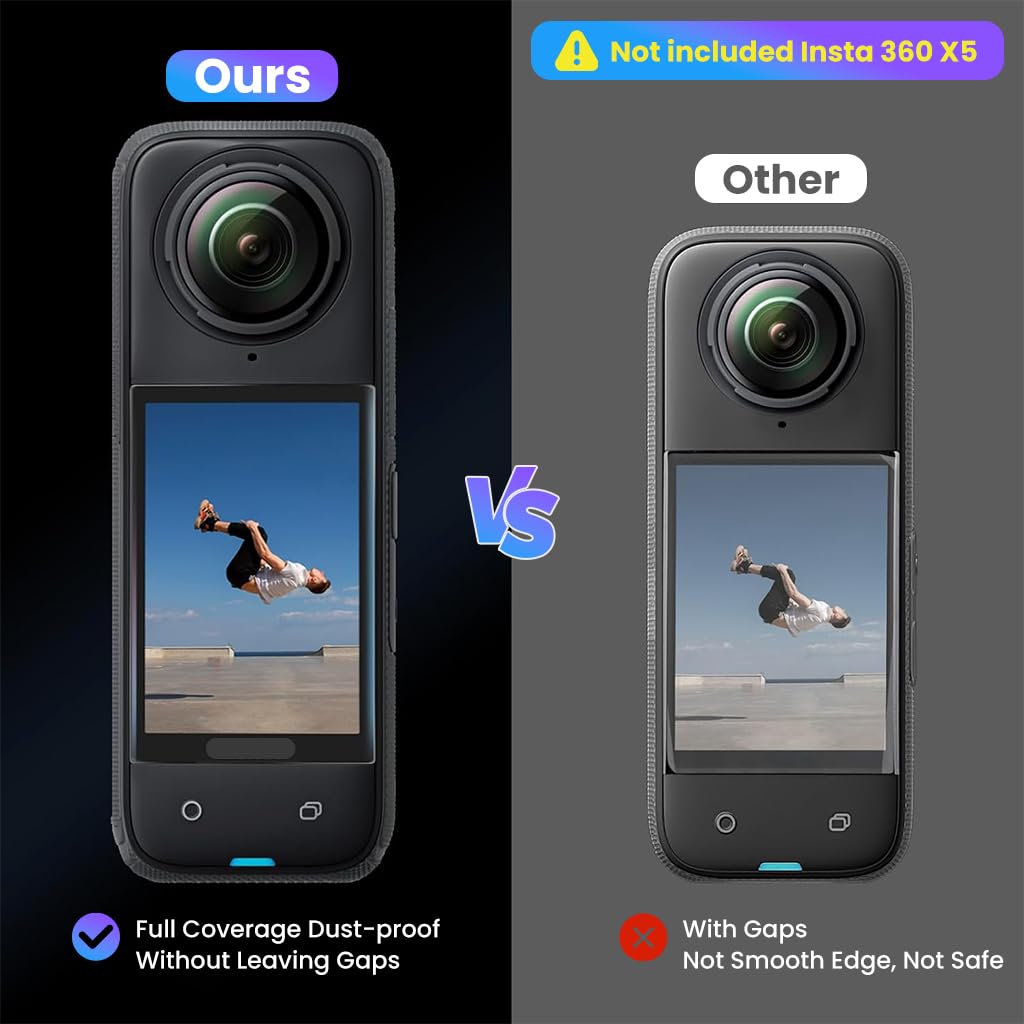ZORBES Screen Protectors for Insta360 X5 with 9H Tempered Glass | 2 Pack Scratch Resistant Film