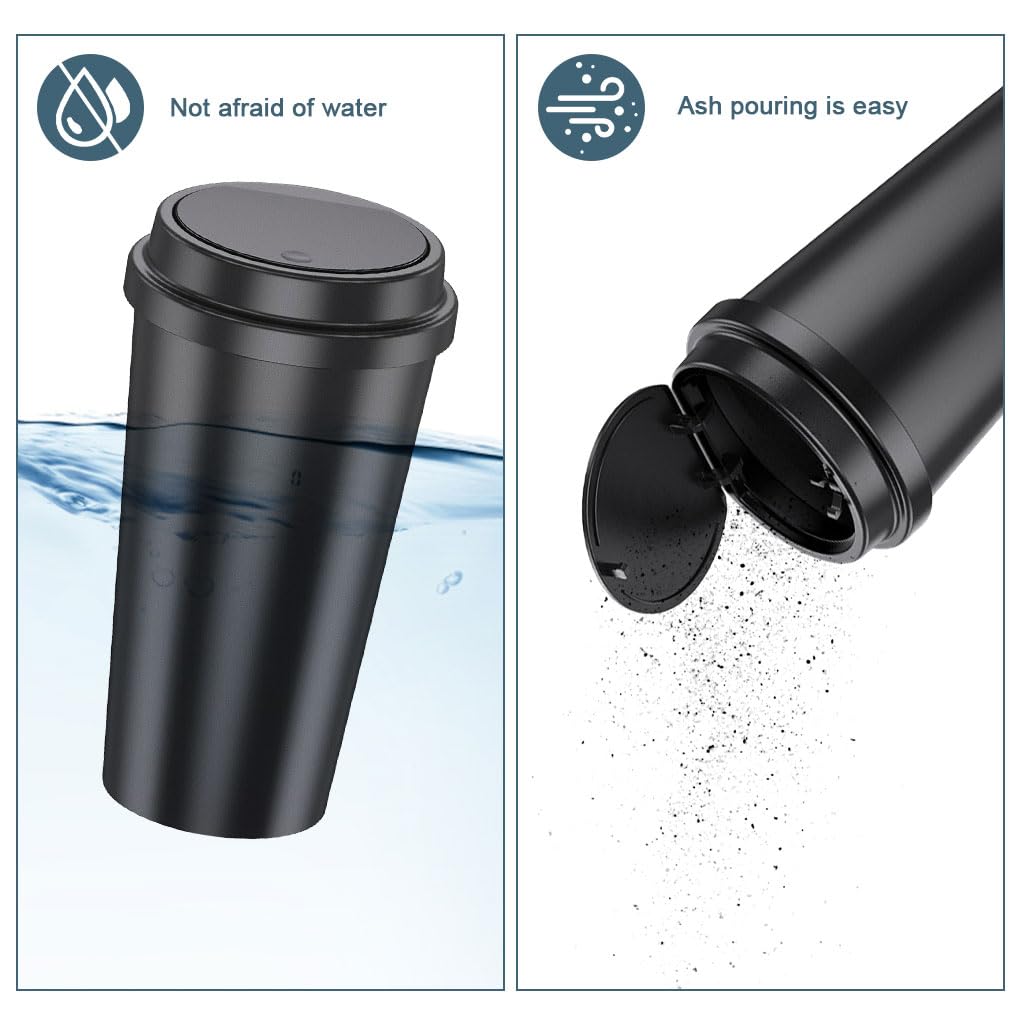 STHIRA Car Mini Dustbin for Cup Holders with Pop Up Lid and ABS Build 6.7x16.7cm | Odor Proof