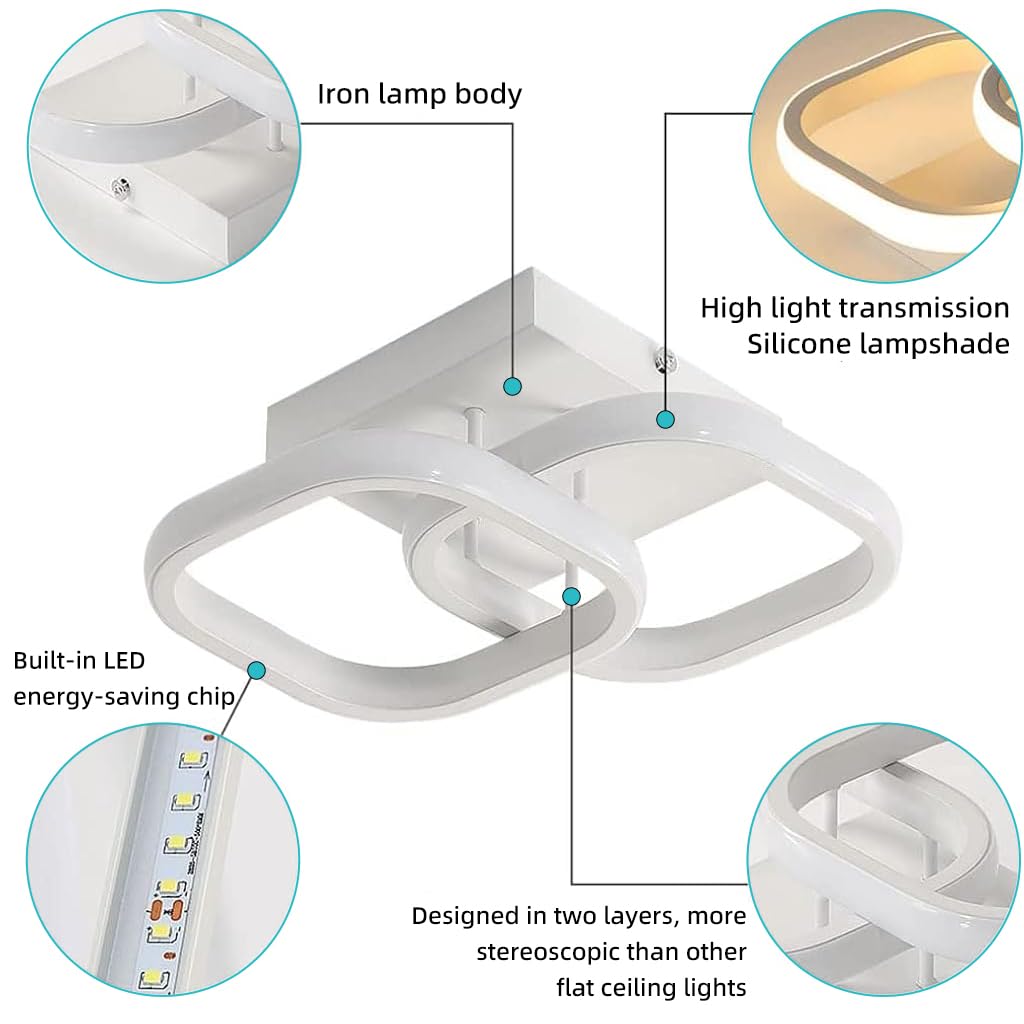 ELEPHANTBOAT Chandelier Lights for Ceiling with 9.45×3.54 in Square Base | 6000K LED