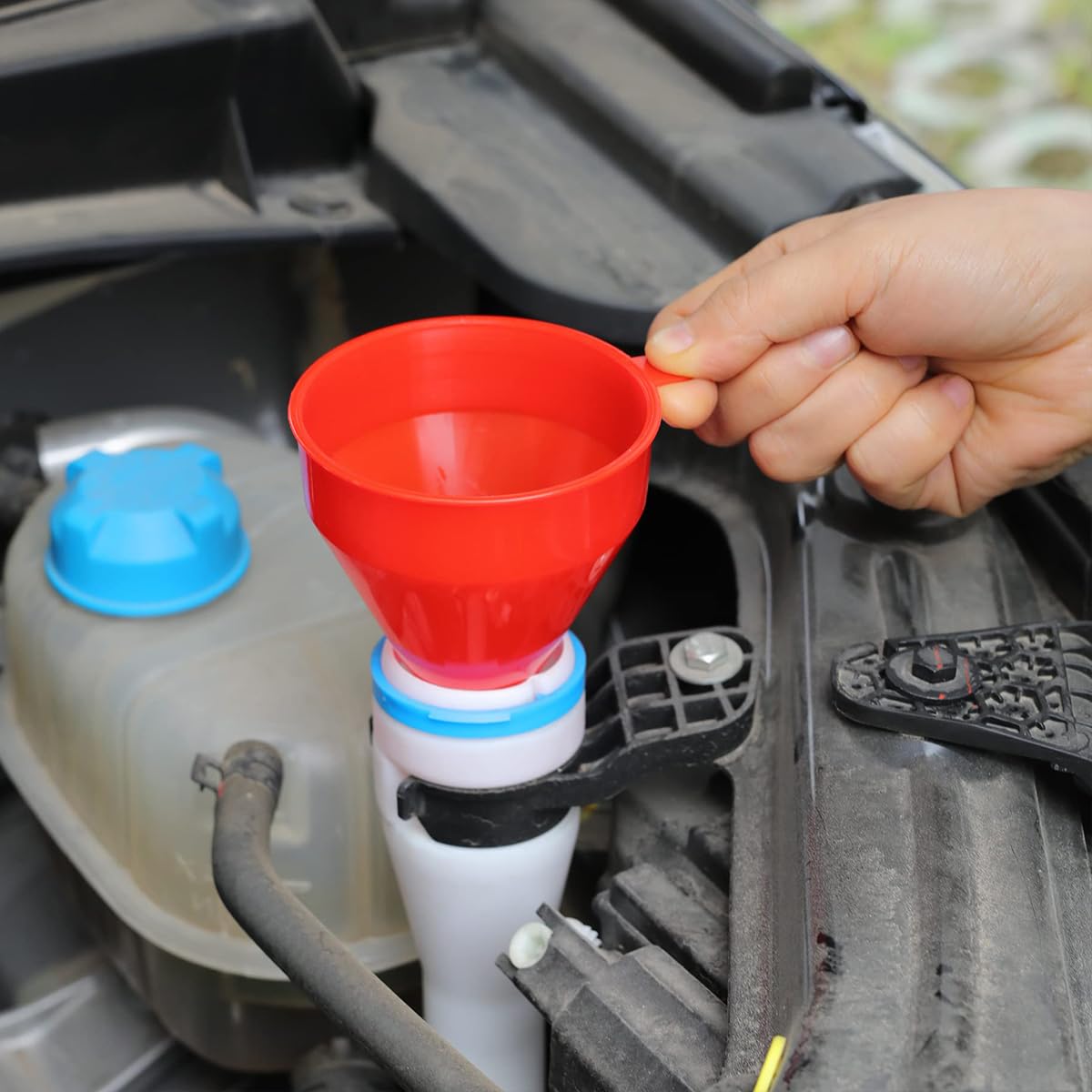 STHIRA Oil Transfer Funnel Set for Automotive Use with Filtration Sieve and Flexible Pipes