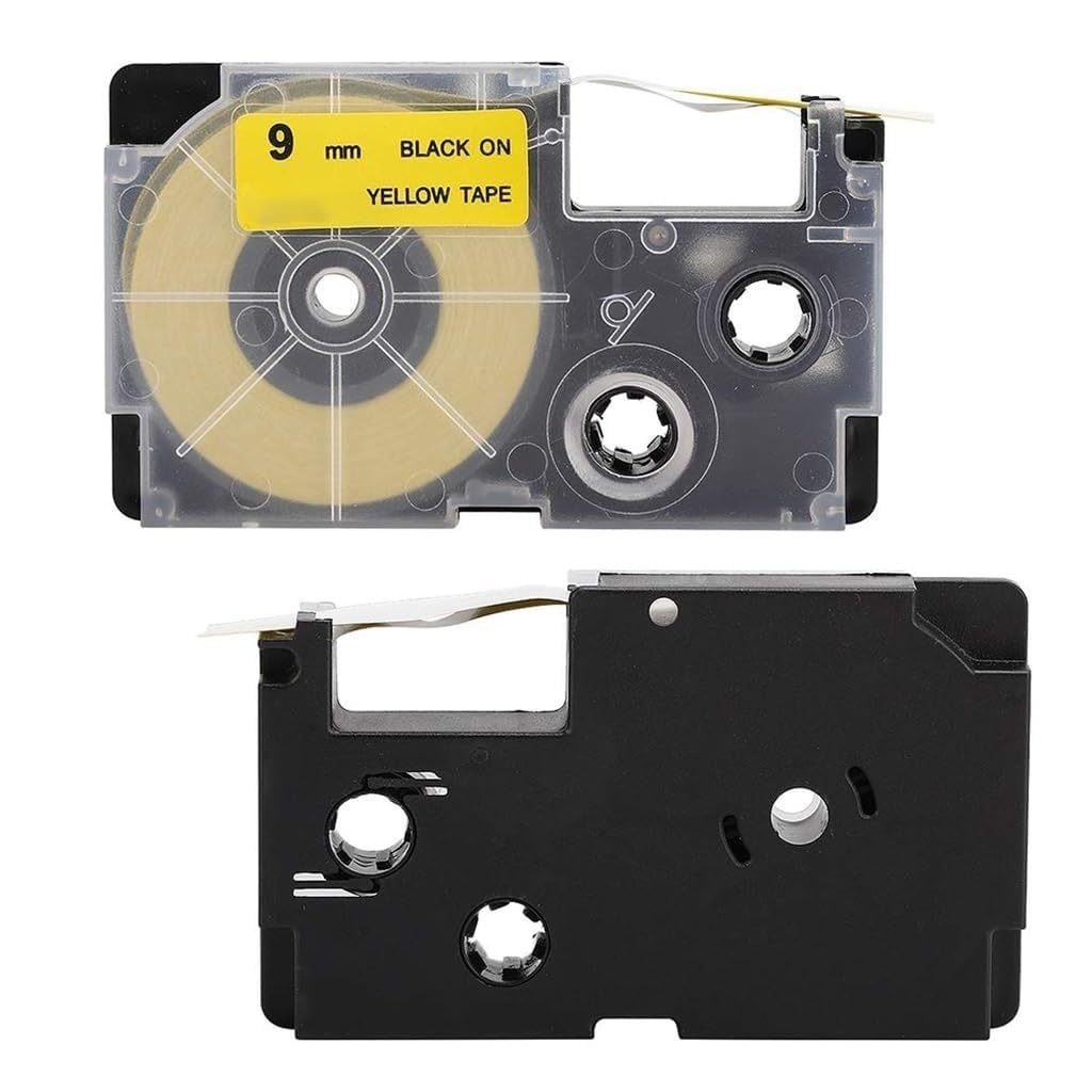 ZIBUYU Label Tape for Casio KL Series with Waterproof Fade-Resistant 9mm Yellow Roll | 8m