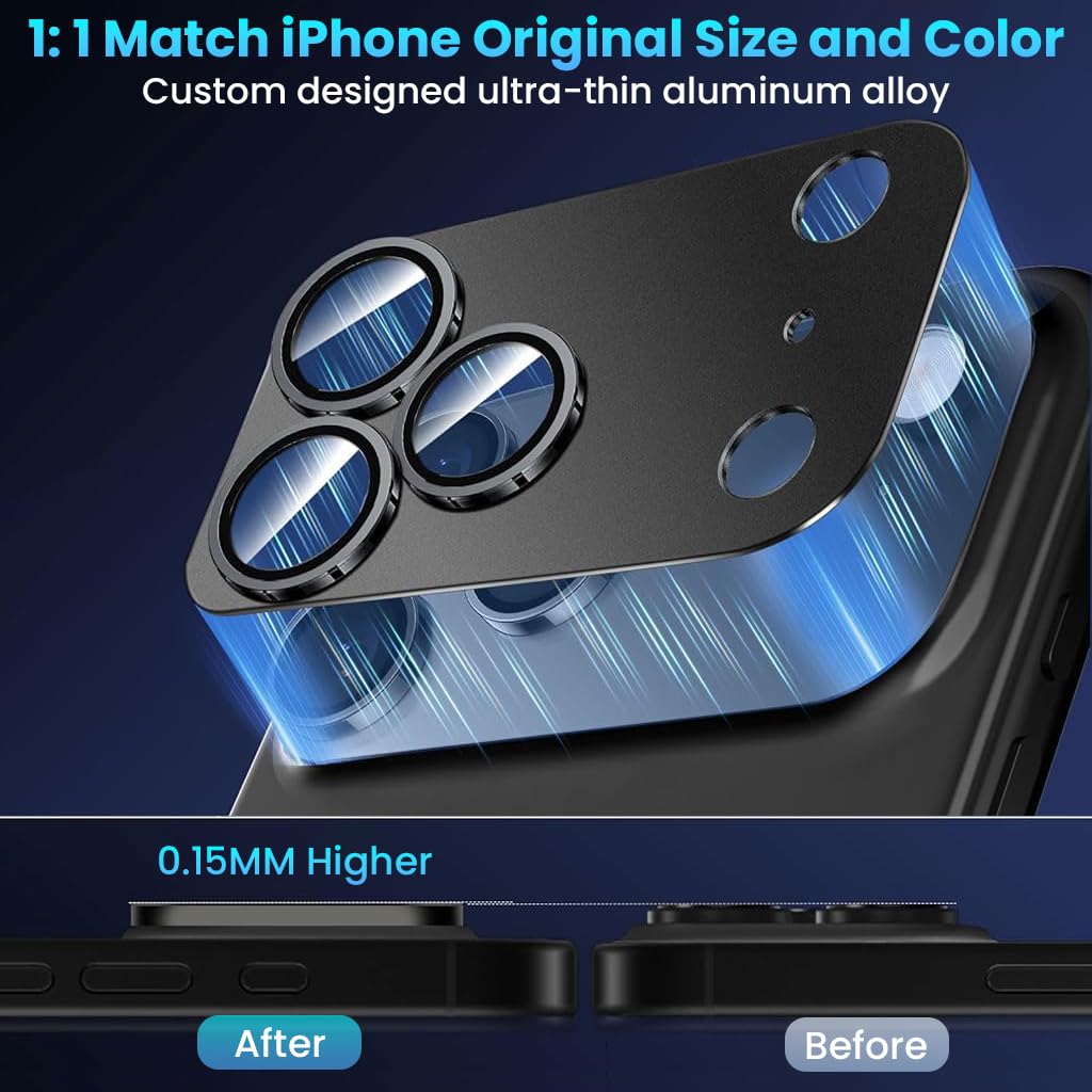 ZORBES Camera Lens Cover for iPhone 17 Pro with 2Pcs Titanium Alloy Shockproof Guard