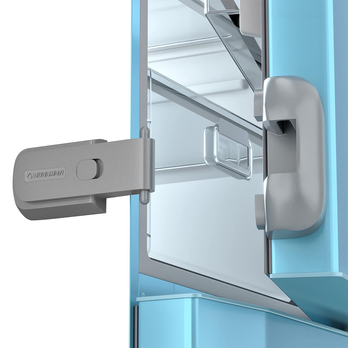 SNOWIE SOFT Fridge Lock for Child Safety with Sliding Button Mechanism and 190mm Plastic Design