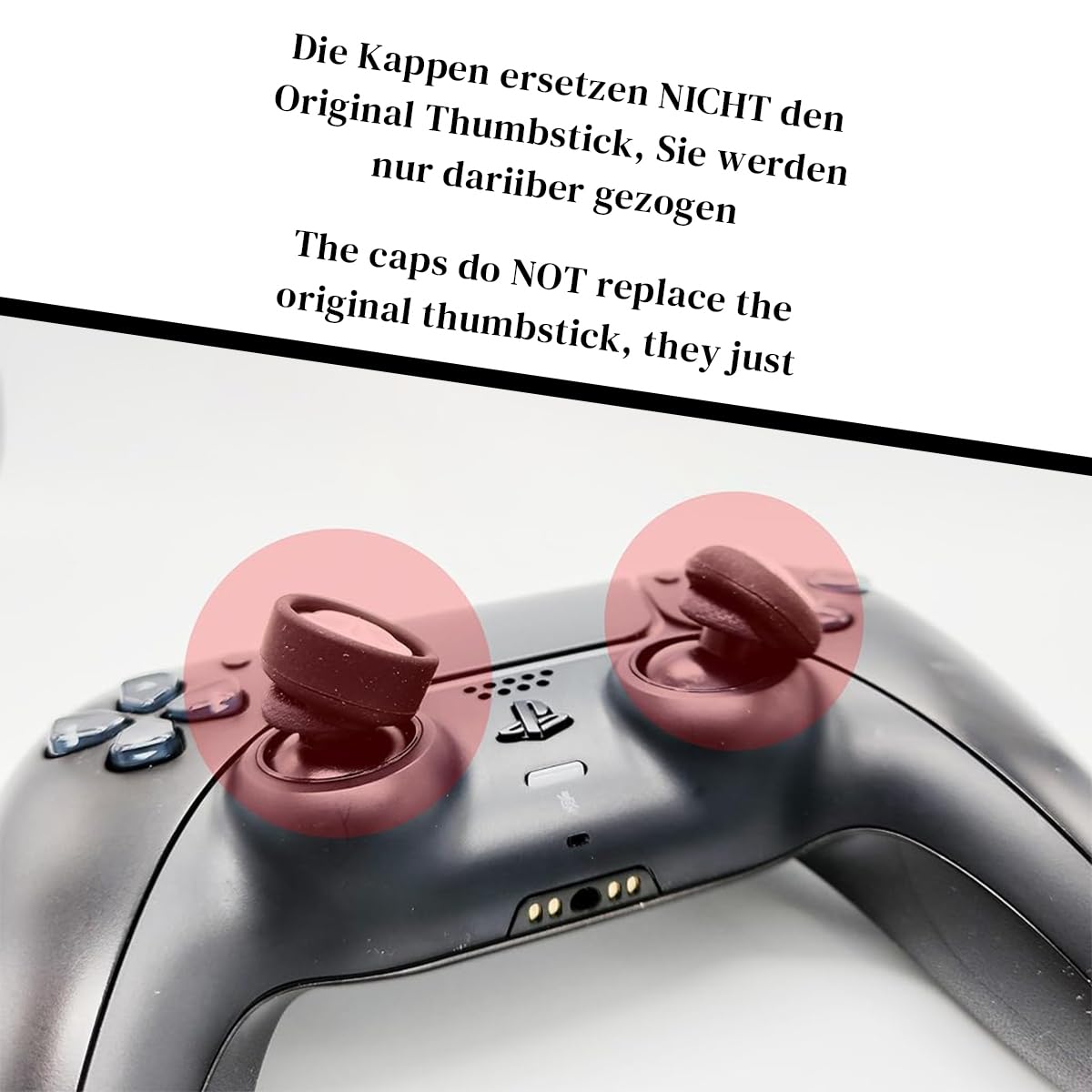 ZORBES Skull Thumb Grip Caps for PS5 Controller 4pcs Set with Silicone Covers | Enhanced Precision Control