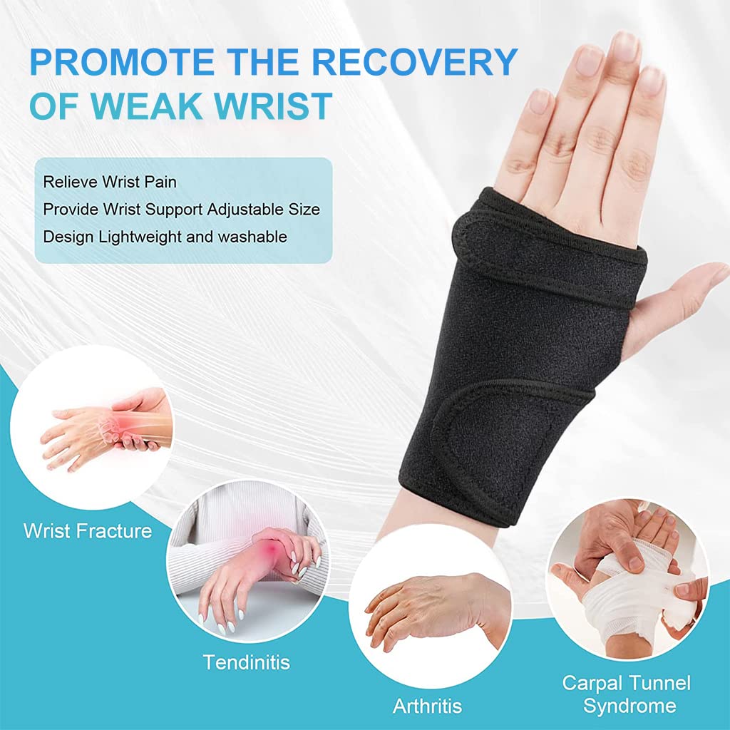 ZIBUYU® Left-hand Wrist Brace Wrist Injury Support with Detachable Steel Support Adjustable Wrist Support Brace for Arthritis and Tendinitis Wrist Compression Brace for Pain Relief