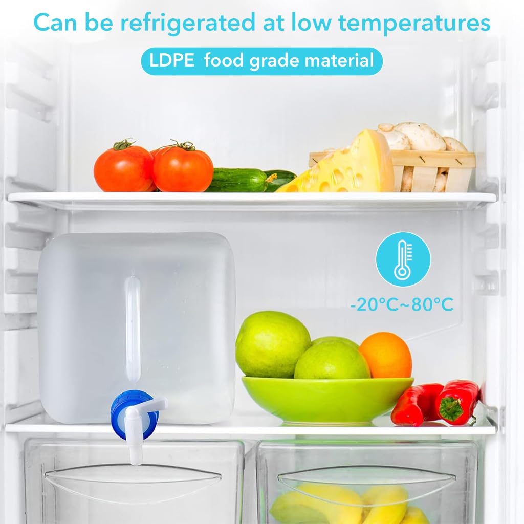 Optifit Collapsible Portable Water Storage Tank for Camping with 20L Capacity and Faucet | BPA-Free LDPE Food-Grade Container