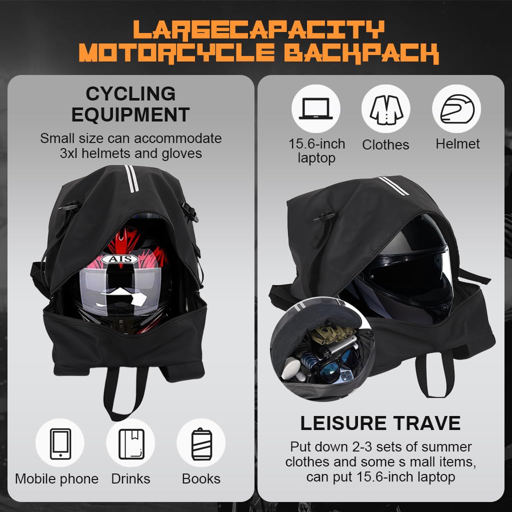 Proberos Cycling Backpack for Travel and Hiking with Helmet Compartment and Reflective Strips