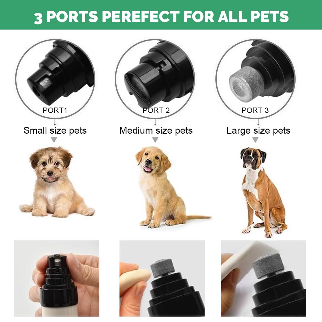 ZIBUYU Dog Nail Grinder for Safe Pet Grooming with Quiet Low Vibration Motor | USB Rechargeable