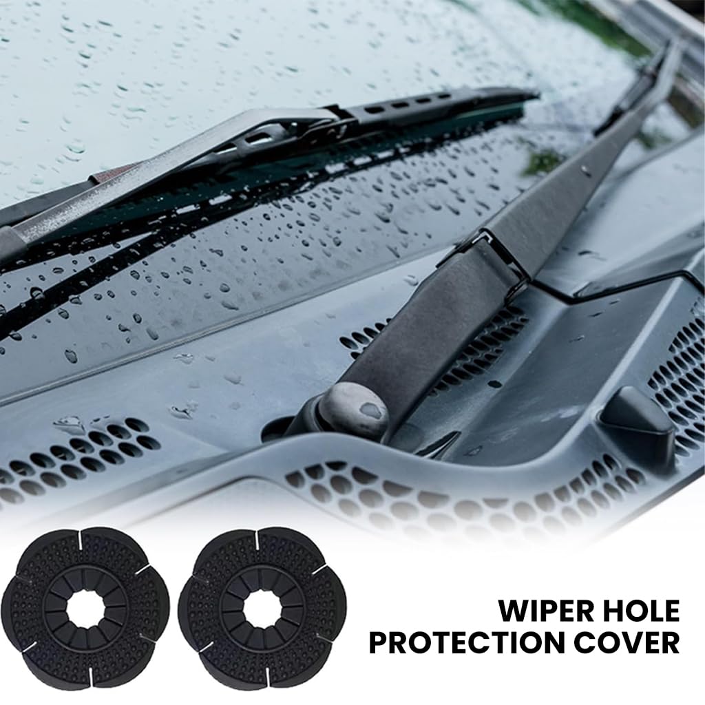 STHIRA Car Wiper Arm Hole Covers for Windshield Protection with Floral Design | PVC 2Pcs 0.62 in Inner 2.95 in Outer Universal Fit