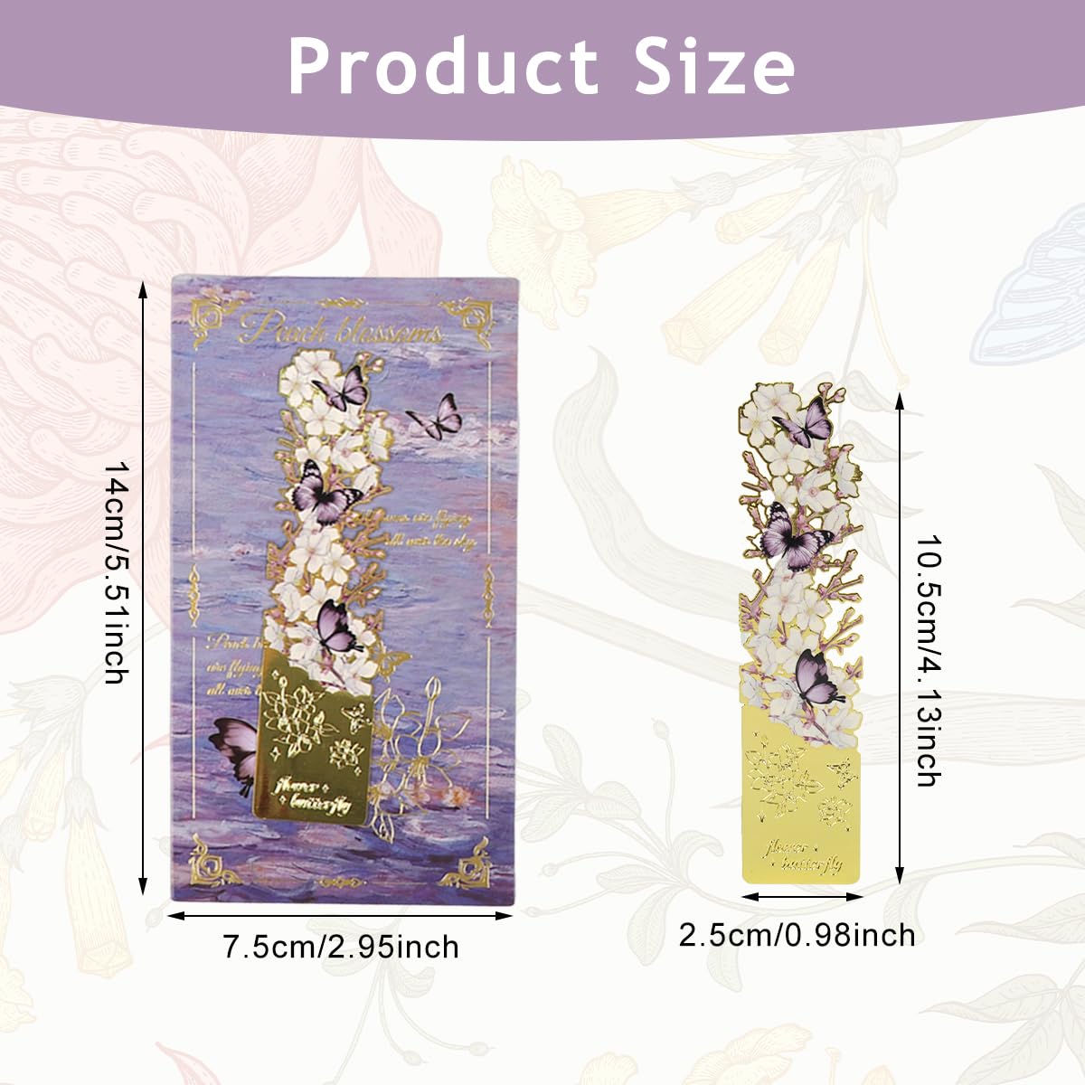 OFIFO Butterfly Metal Bookmark Set of 4 for Books with Cutout Embossed Design | 1x4 in