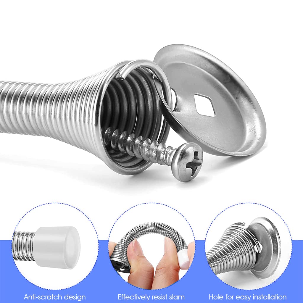 HASTHIP Door Stop for Home and Office with Screw Mount Design and Rubber Tip | 4pcs Zinc Alloy