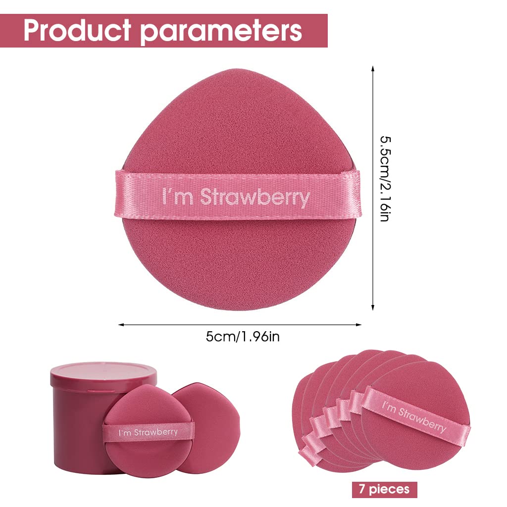 MAYCREATE Makeup Sponge Set for Foundation and Concealer featuring Wet & Dry Dual Use | 7pcs Non‑Latex Pink Blender Puffs