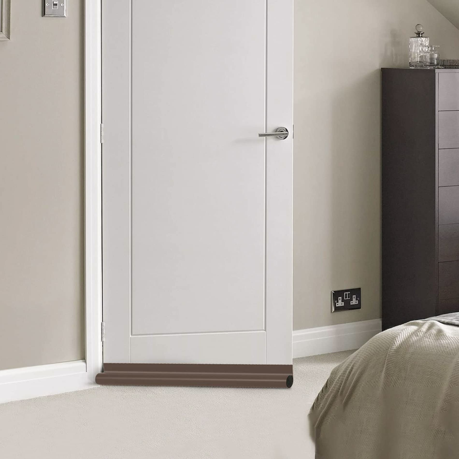 ELEPHANTBOAT Door Bottom Sealing Strip for Interior and Exterior Doors with Self Adhesive 37.4 in Length | Brown 2 Pack Draft Stopper