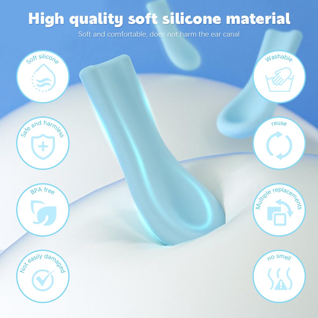 HANNEA Ear Cleaner Tool Tips for Visual Ear Wax Remover featuring 20 Silicone Pieces 12x3.5mm