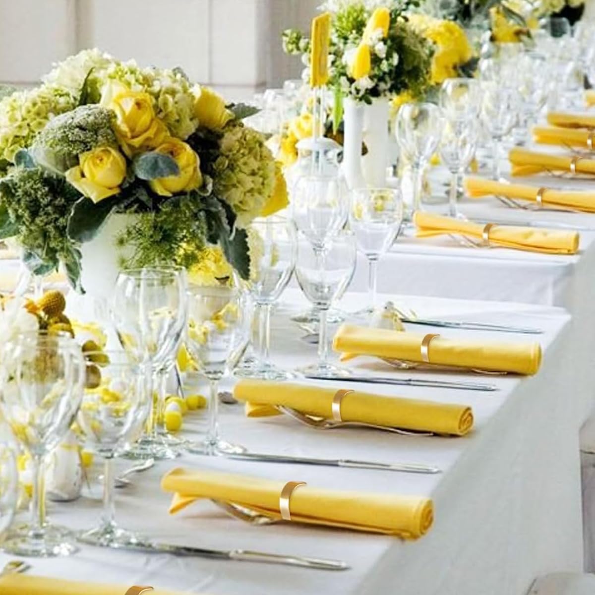 HASTHIP Napkin Rings for Wedding and Banquet with 36PCS Semicircle Design | Golden Stainless Steel Holders