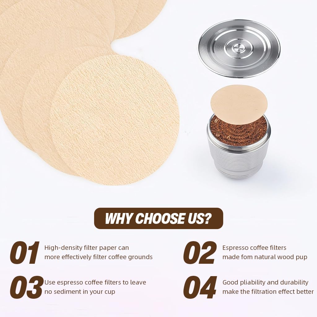 Supvox Coffee Filter Paper for 51mm Espresso Portafilter featuring 400 Unbleached Rounds | Eco-Friendly Disposable Filters