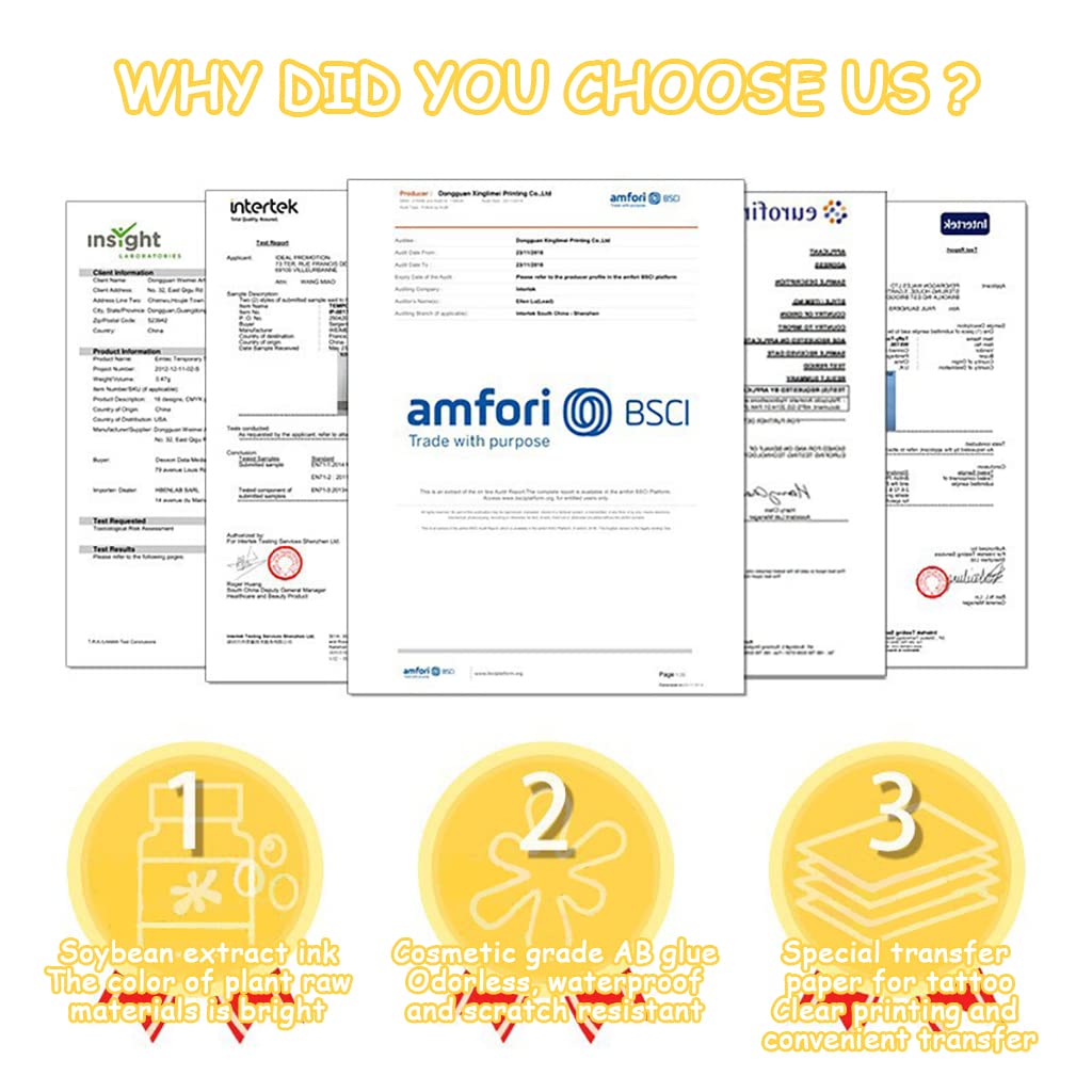 MAYCREATE Temporary Tattoos for Kids with 16 Sheets 7.6×12cm | Waterproof Night Glow Stickers