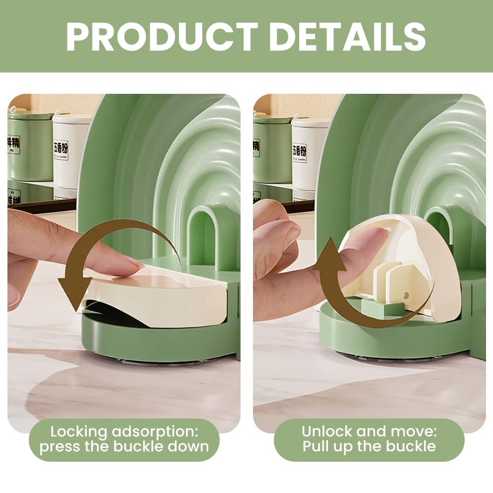 HASTHIP Spoon Rest Pot Lid Holder for Kitchen with Detachable Grooved Drain Tray 21x13.5x11cm