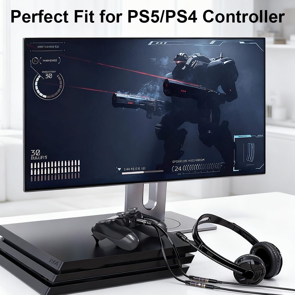 ZORBES Headset Splitter 3.5mm for Gaming and Audio Sharing with Gold Plated Connectors | Plug and Go Design
