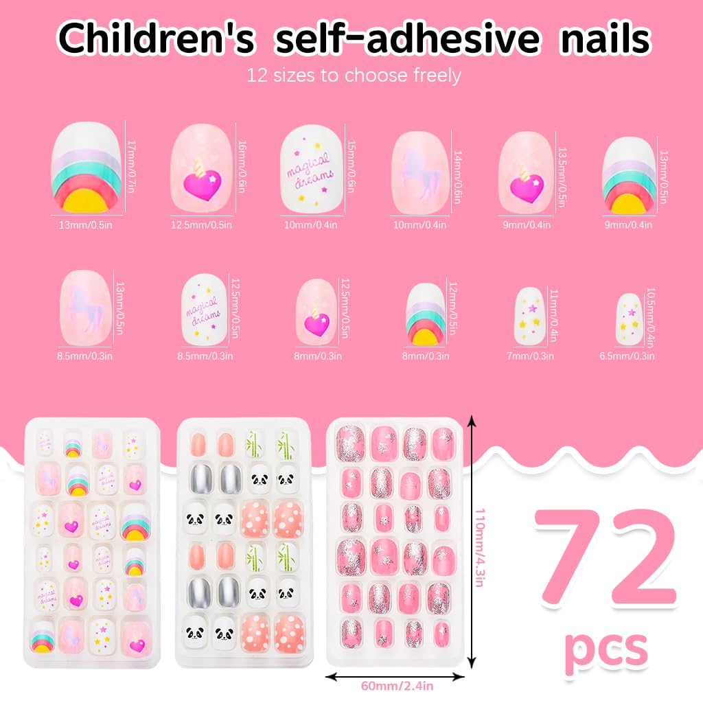 MAYCREATE Press on Nails Set for DIY Nail Art with 24 Colors 576pcs | Solid Glossy Tips
