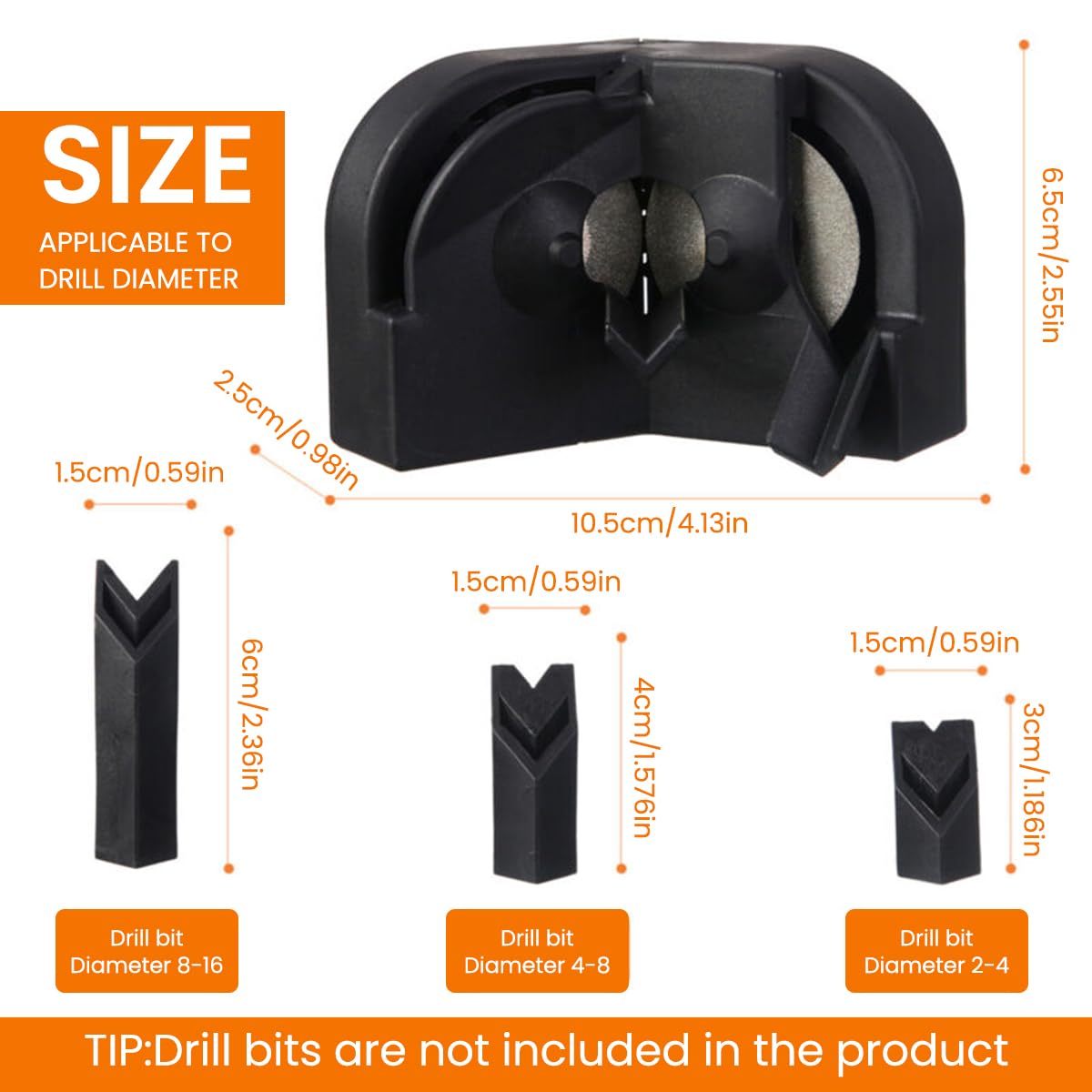 Serplex Drill Bit Sharpener for HSS Carbide and Cobalt Bits | Multipurpose Grinding Tool