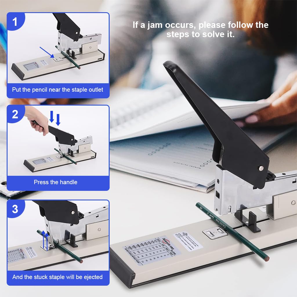 Climberty® Heavy Duty Stapler, 240 Sheet Capacity, 1000 Staples Included, Versatile for 8mm-24mm Lengths, All Metal Design for Durability