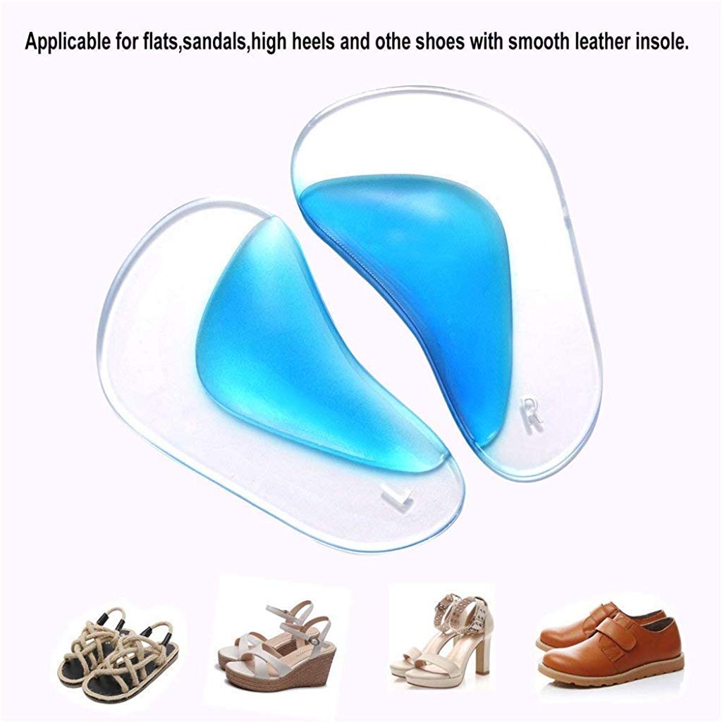 PALAY® 4 Pairs Arch Support Insoles Fits for Flat Feet & Plantar Fasciitis Orthotic Arch Pads for Women and Men, Gel High Cushion Insert, One Size Fits All