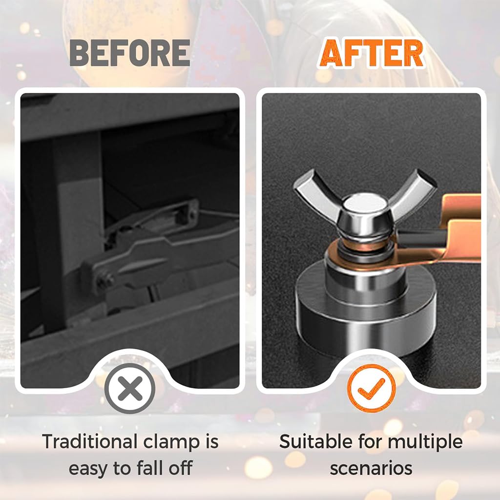 Serplex Welding Magnetic Ground Clamps for Automotive Repair and Metal Fabrication | Two Size Options with Strong Magnet Hold