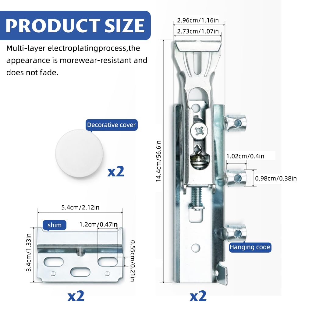 Serplex Concealed Cabinet Hangers for Wall Mounted Cabinets featuring Stainless Steel 2Pcs | Hidden Heavy Load Mounting Hardware