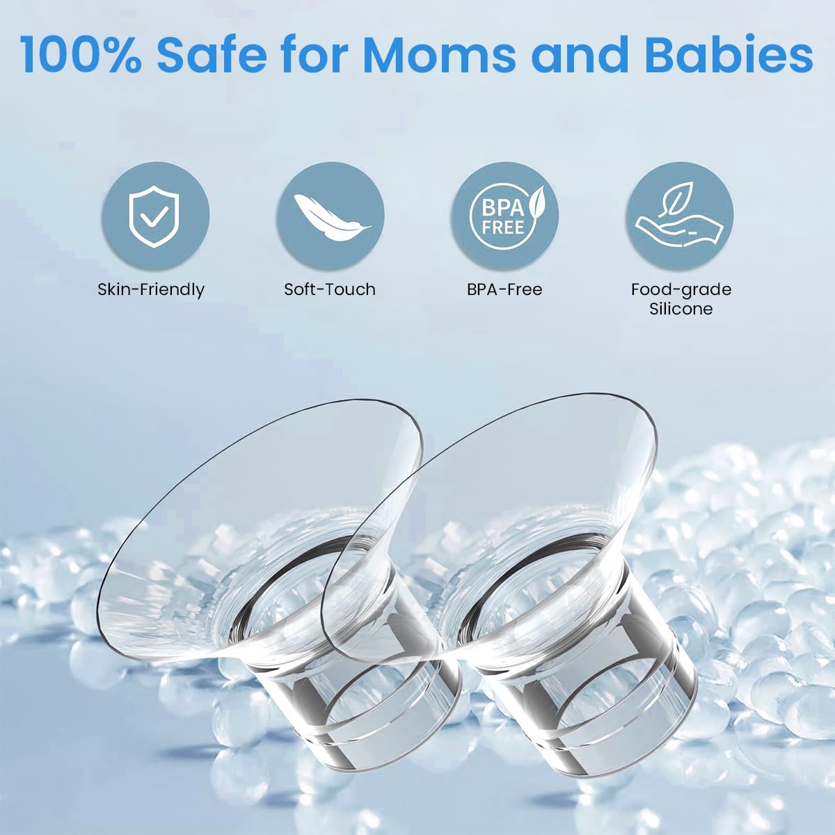 SNOWIE SOFT Breast Pump Accessories for Medela and Spectra featuring 4pcs 19mm Silicone Flange Inserts | Comfortable and BPA Free Pumping