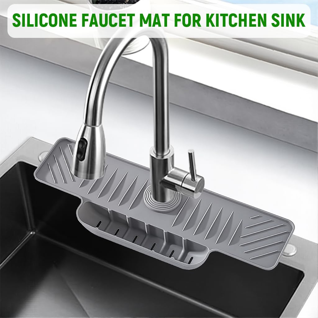 Supvox Kitchen Sink Pad for Faucet Area with Built In Storage Compartment and Quick Dry Silicone | Universal Sink Protector for Kitchen and Bathroom