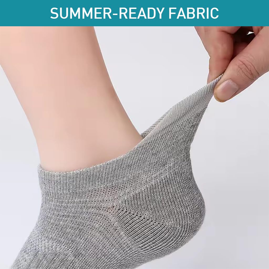 MAYCREATE Men's Running Ankle Socks for Summer Wear with Breathable Cotton Blend | 5 Pairs
