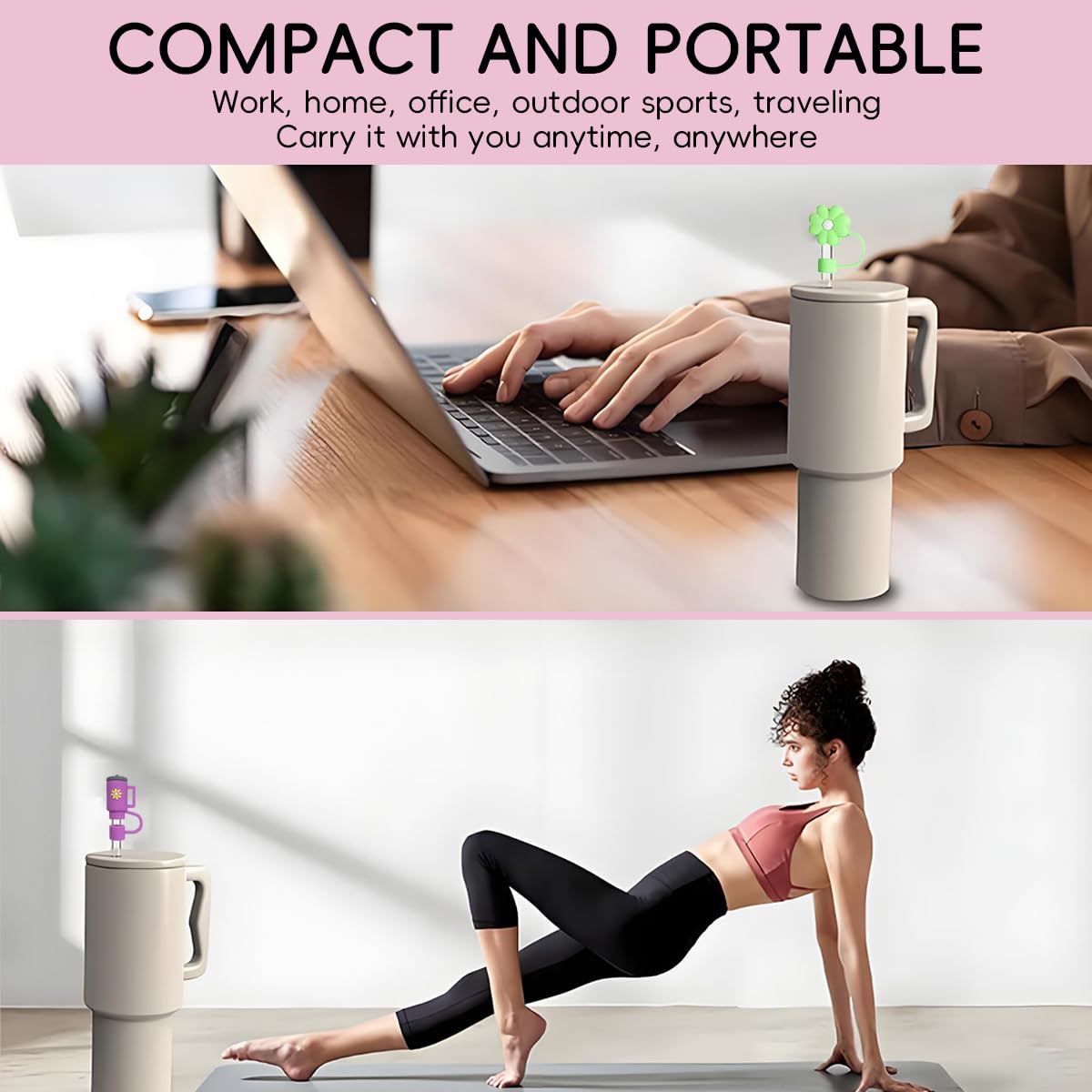 Zibuyu Silicone Straw Lid for Stanley Cup Reusable Drinking Cups | BPA‑Free Food‑Grade Silicone