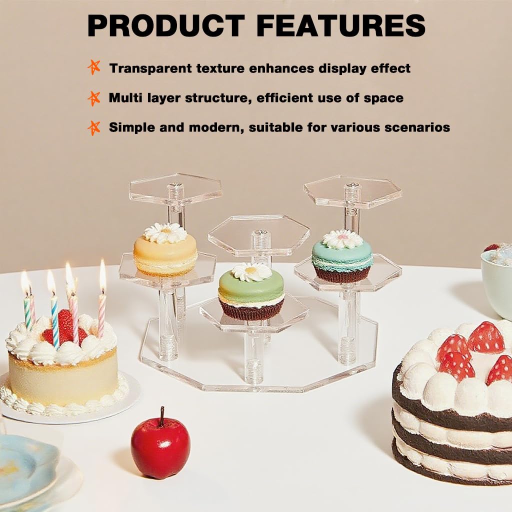 HASTHIP Collectible Figure Stand for Action Figures with 7 Hexagonal Bases | Clear Acrylic Display