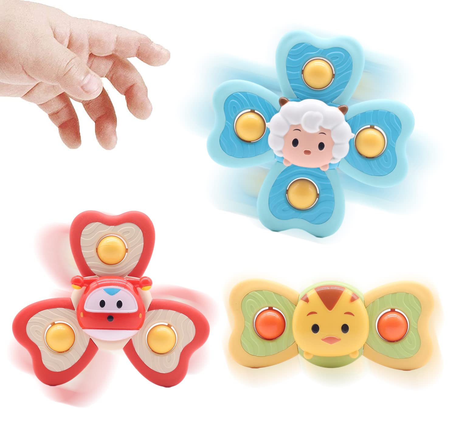 PATPAT Sensory Learning Toys for Toddlers 1-3, Baby 6-12-18 Months Suction Cup Toy,Baby Bathtub Bath Toys, Birthday Gifts for Boys and Girls Baby Distraction Toys Gift Toy (Lucky Edition)