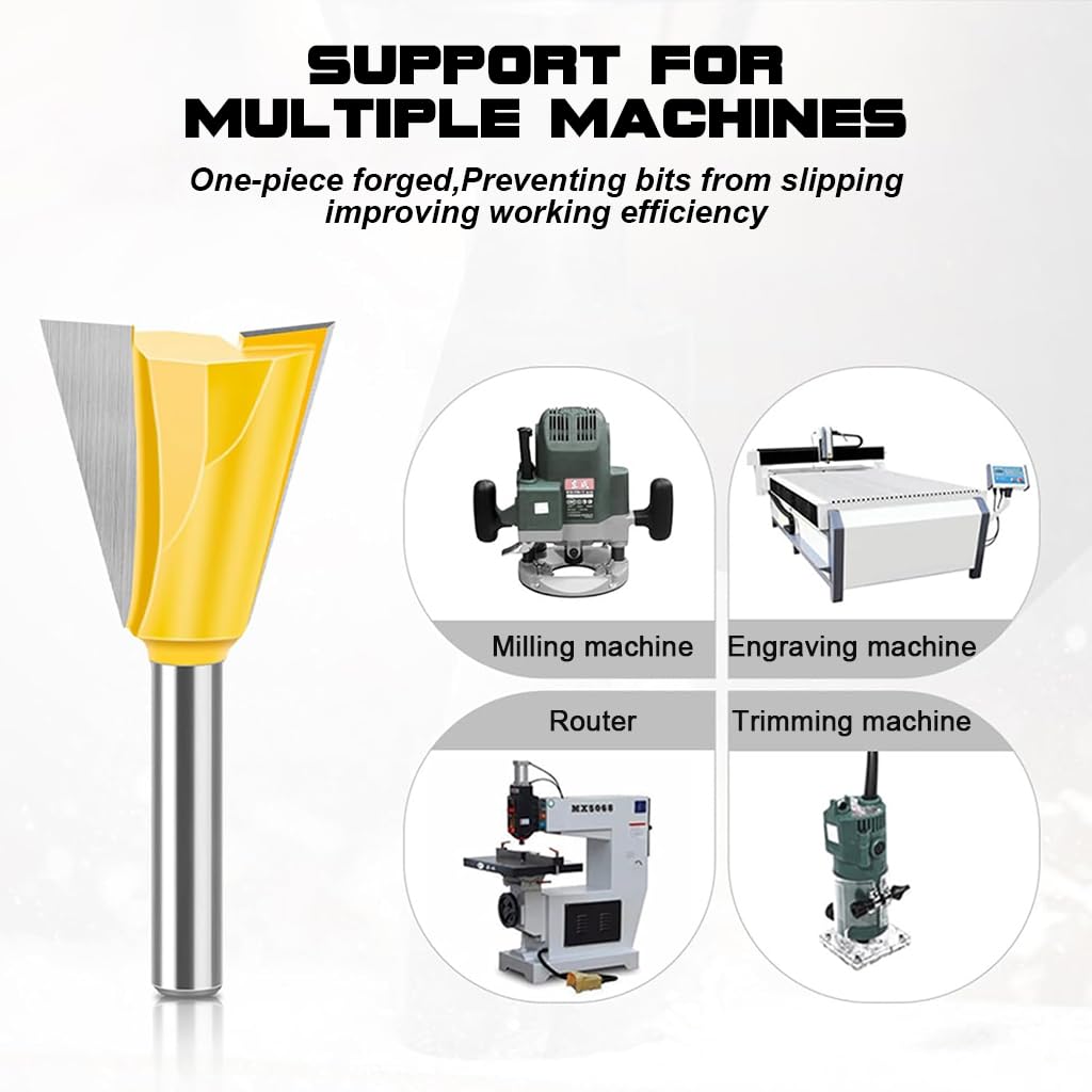 Serplex Router Bit Set for Woodworking with 1/4 in Shank and 5 Sizes Tungsten Steel Cutters