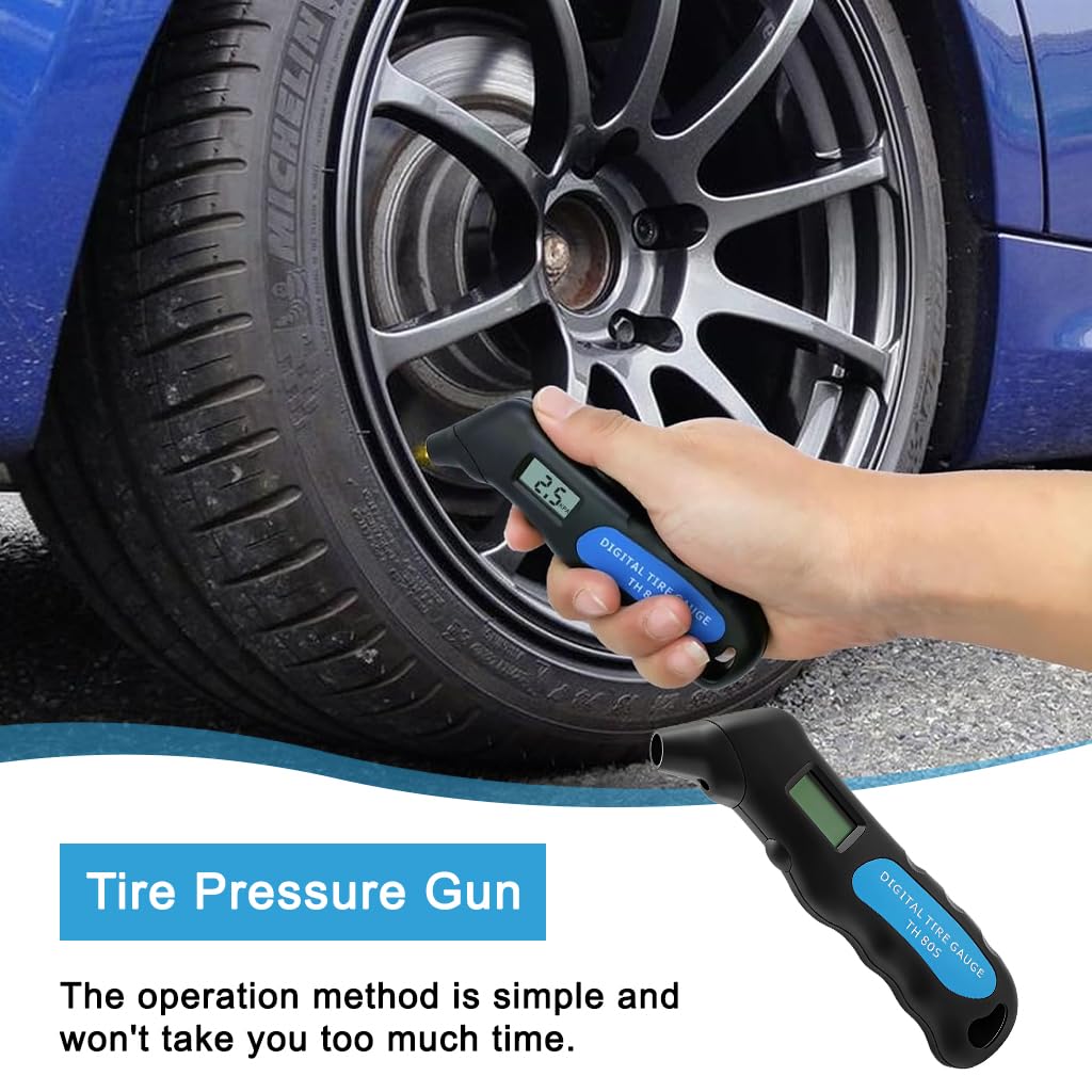 STHIRA Digital Tire Pressure Gauge for Cars with LCD Display and Built In Deflating Valve | Portable Handheld Design