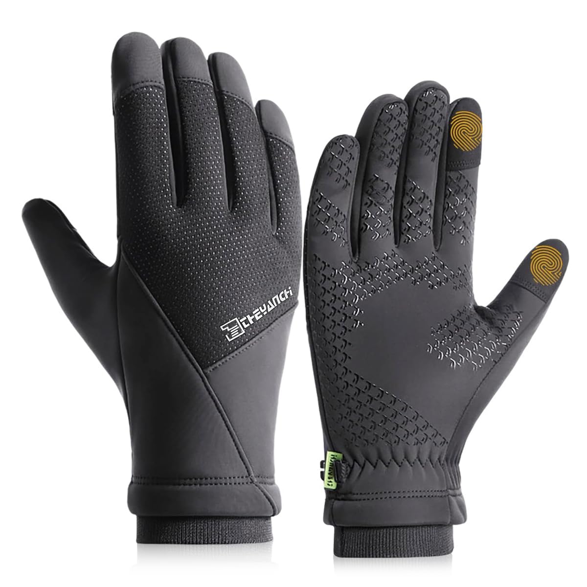 Gustave Winter Riding Gloves for Cycling with Touch Screen Fingertips and Anti Slip Palm | Windproof Thermal Fleece Outdoor Design