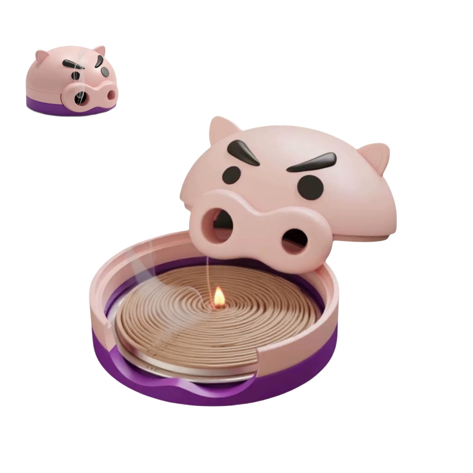 HASTHIP® Incense Holder - Cute Pig-Shaped Design, Portable for Indoor/Outdoor Yoga, Meditation & Relaxation | 7.09-Inch Odor-Resistant Box with Removable Tray