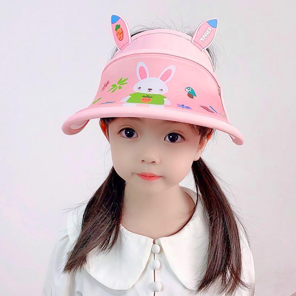 Venzina Sun Hat for Kids with Elastic Band and Flexible Wide Brim | UV Protection Pink