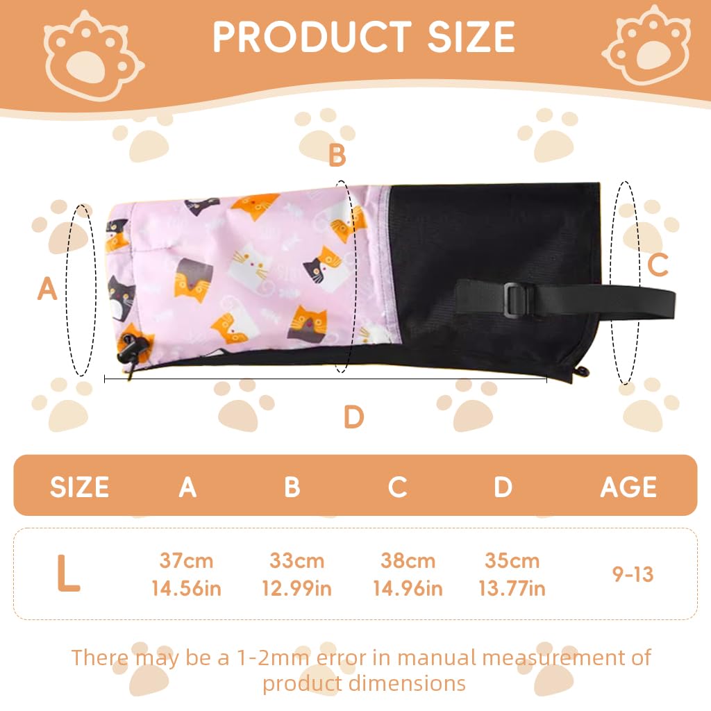 PROBEROS Gaiters for Hiking Kids 9‑13 featuring Drawstring Hook Loop Closure | Waterproof 13.7 in Pink