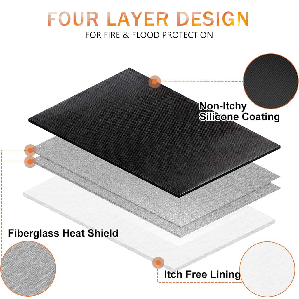 Climberty Fireproof Pouch 9.4x13.8 in for Document Protection with Heat and Water Resistance | Zipper Closure