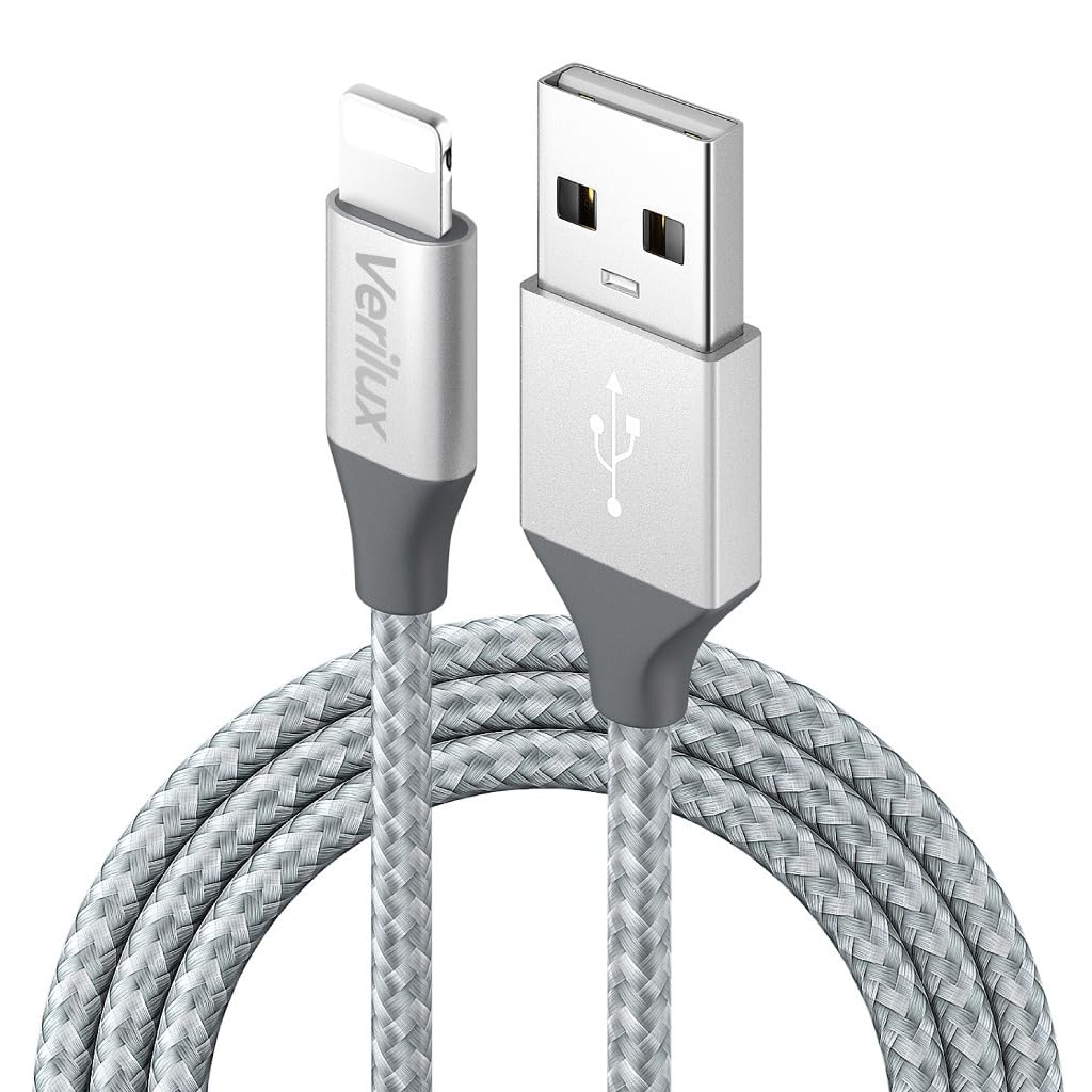 Verilux® USB A to Light-ning Cable for iPhone 10ft Charging Cable Data Cable USB A to Light-ning Cable USB to Light-ning Data Cable Long Braided Nylon Type C Cable for iOS System Devices